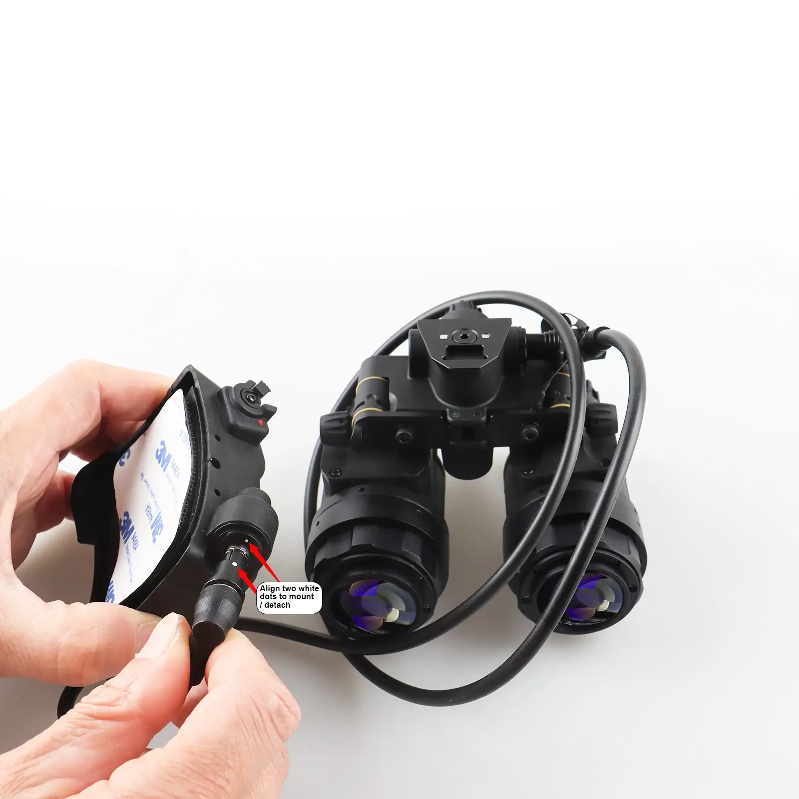 Hands opening external battery pack compartment